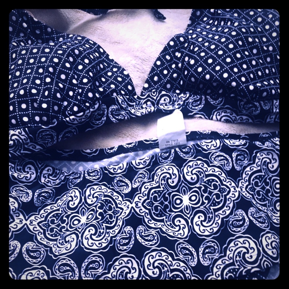 Swimsuit Navy and white